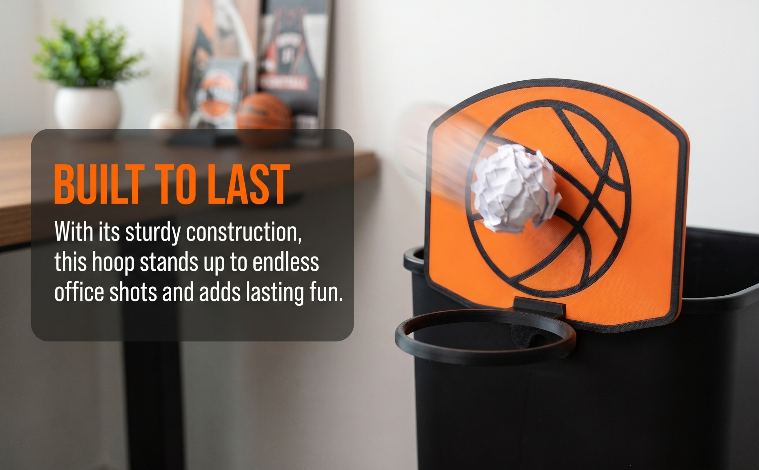 Basketball Hoop - Mini Basketball Hoop Clip for Trash