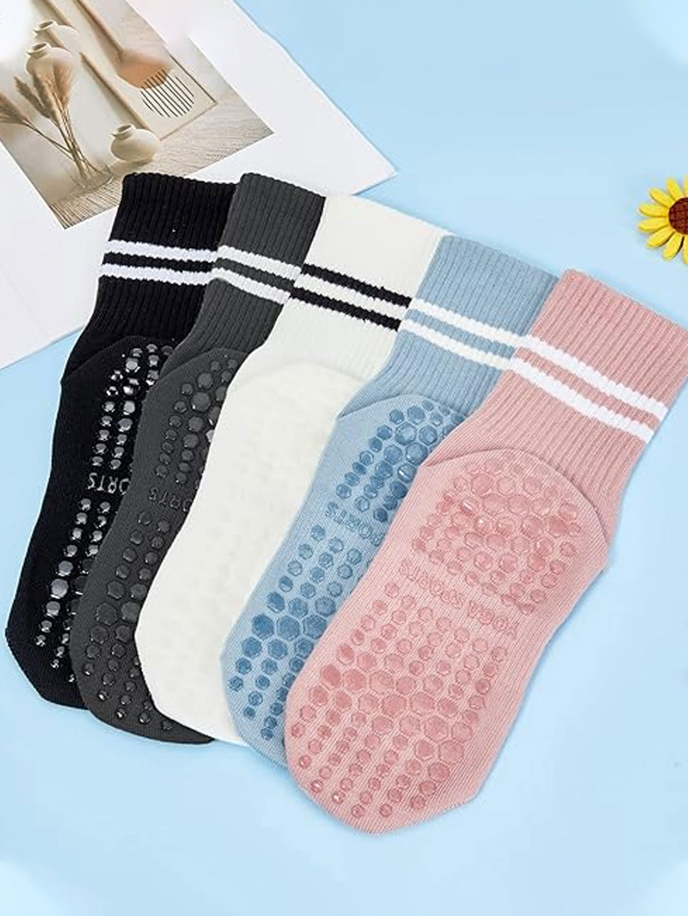 3 Pairs of Yoga Socks, Non-Sli - Yoga Mat review and price