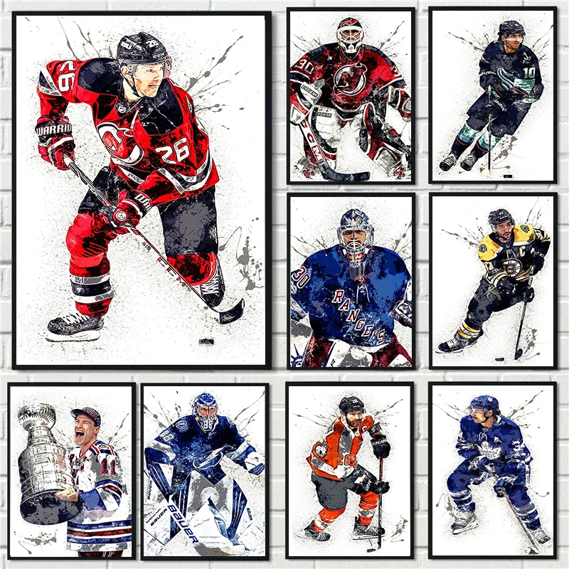 Abstract Ice Hockey Portrait S - Sports Equipment Poster review and price