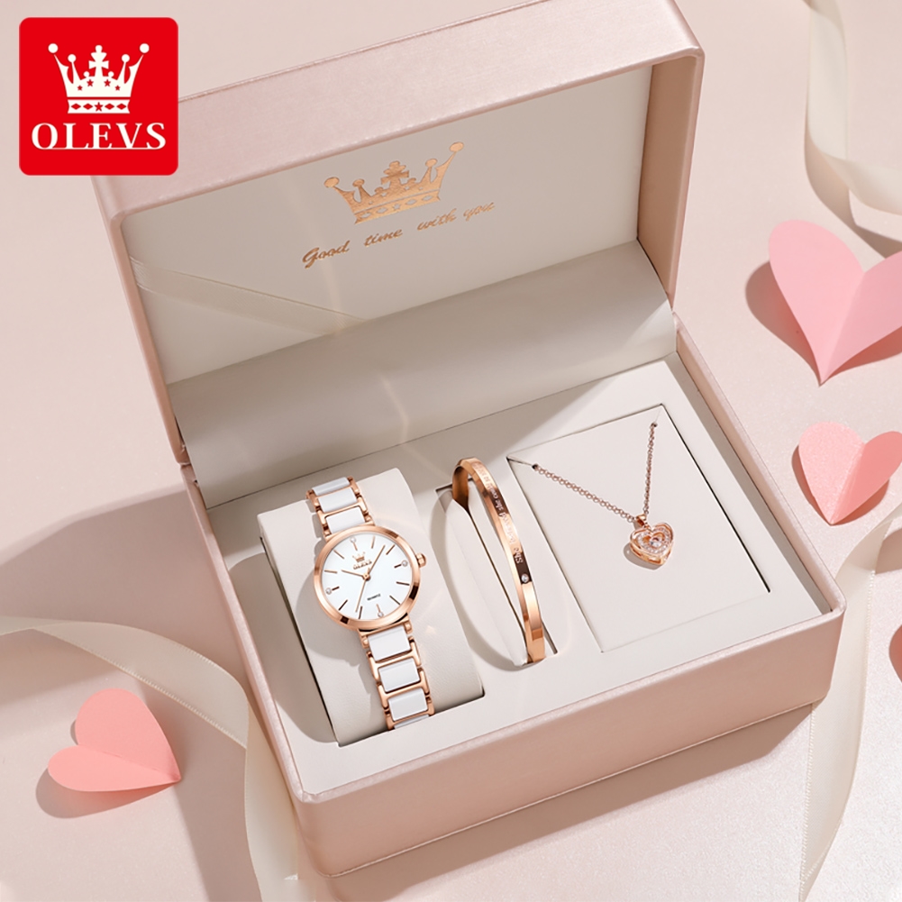 OLEVS Women Watch 5877 Luxury  - Resistance Band review and price