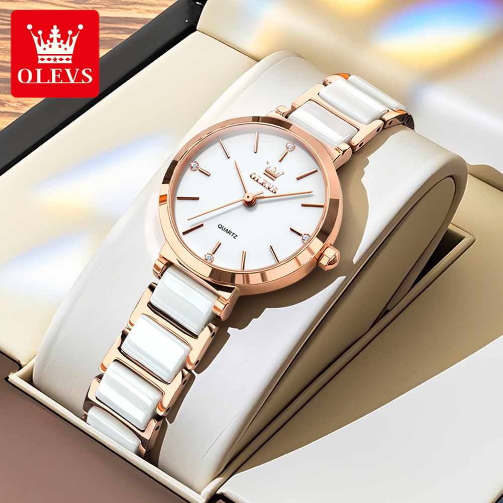 OLEVS Women Watch 5877 Luxury  - Resistance Band review and price