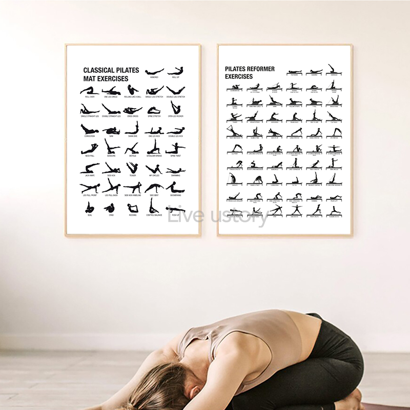 Frameless Pilates Workout Char - Sports Equipment Poster review and price