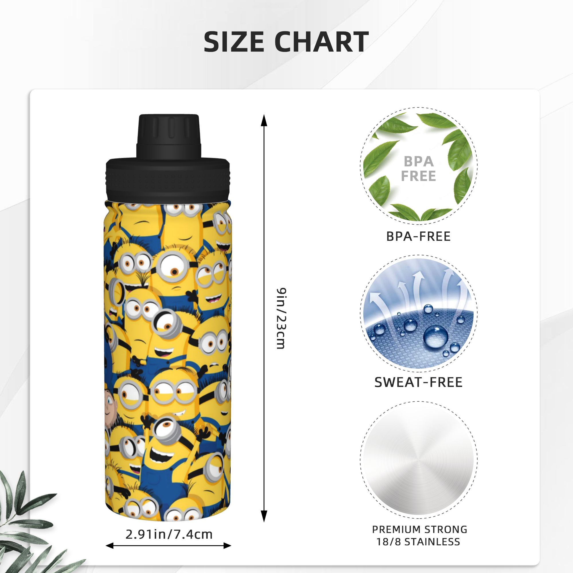 Cartoon M-Minions 18OZ Sports  - Sports Water Bottle Insulated review and price
