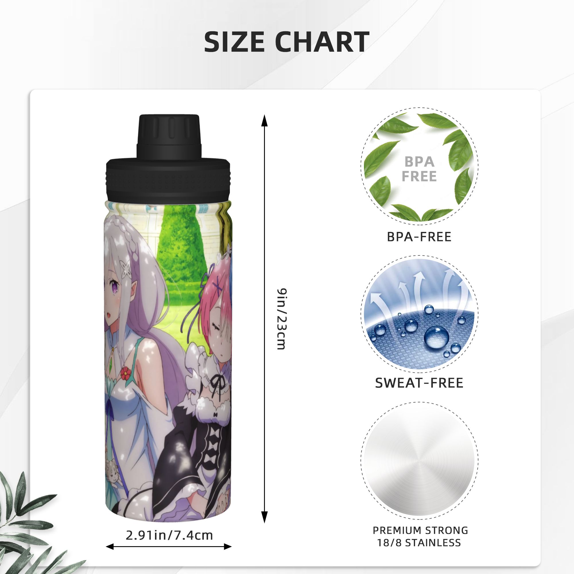 Anime R-Re Zero 18OZ Sports In - Sports Water Bottle Insulated review and price